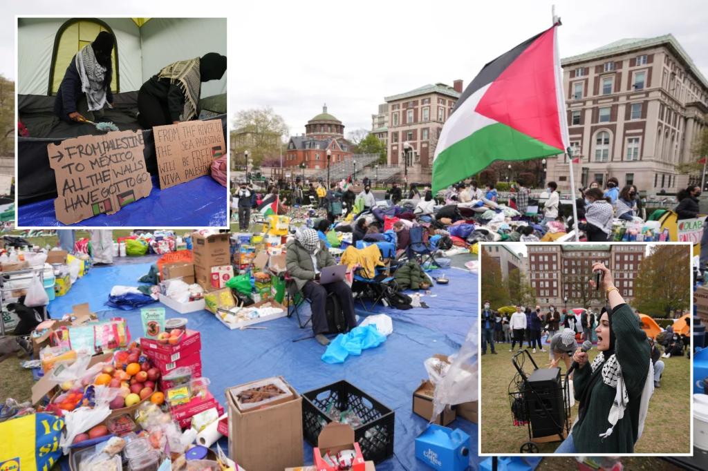 New anti-Israel tent city takes over Columbia University lawn days after NYPD raid as activists vow to stay 'forever'