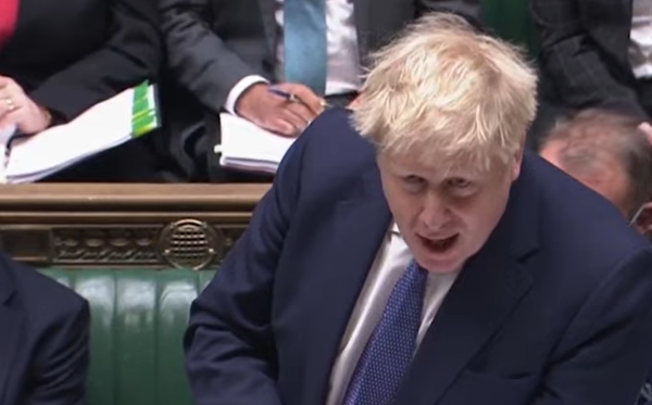 Boris Johnson pictured holding Ukrainian neo-Nazi banner