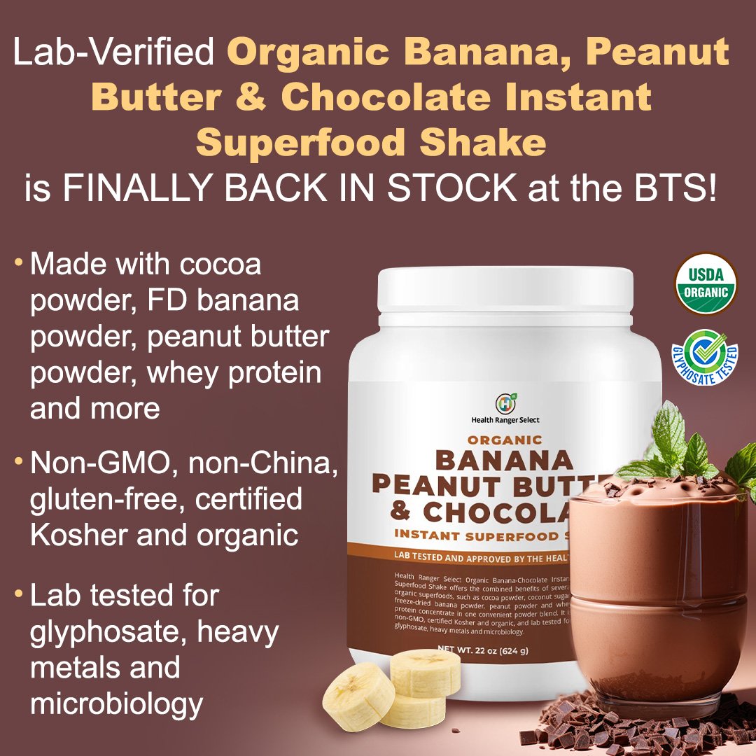 Lab-Verified Organic Banana, Peanut Butter and Chocolate Instant Superfood Shake is Finally Back in Stock at the HRS