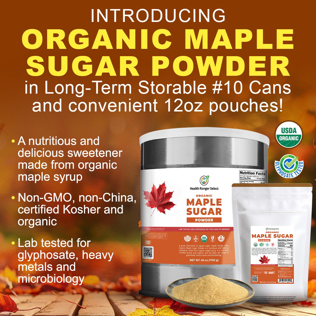 Introducing Organic Maple Sugar Powder in Long-Term Storable #10 cans and convenient 12 oz pouches