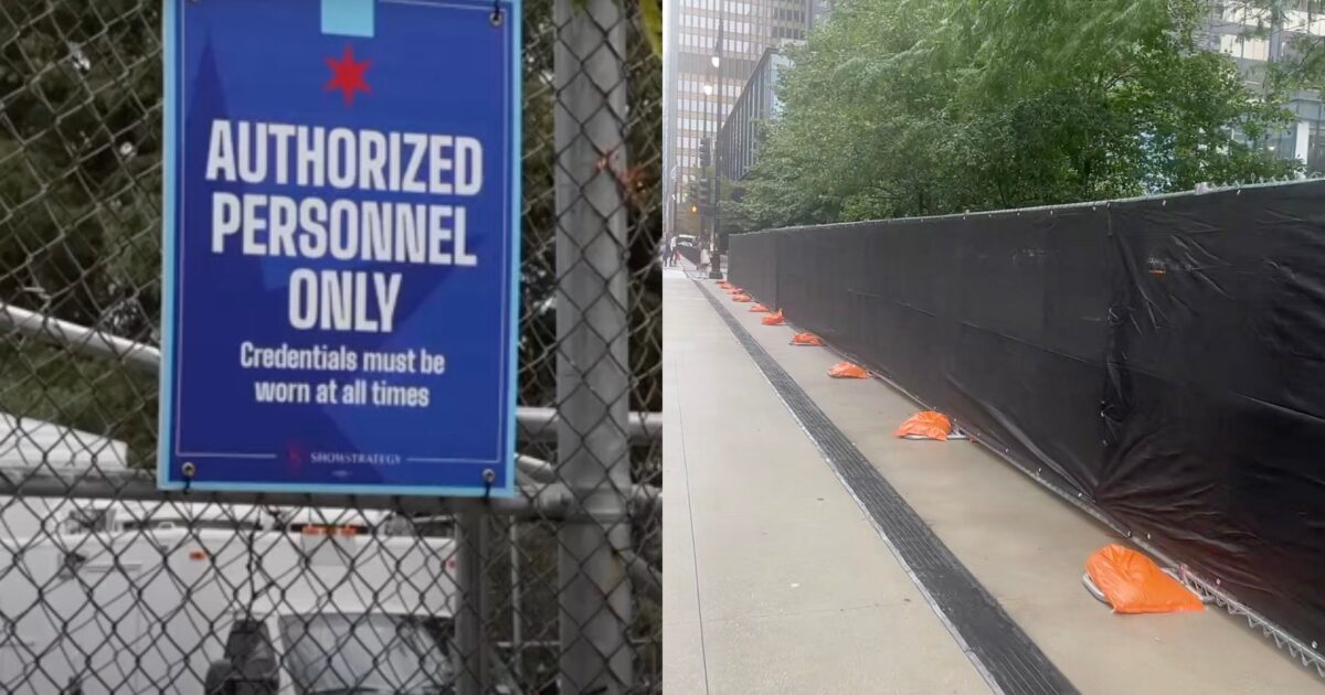 Hypocrisy on Full Display: DNC Erects Massive Wall Around Convention and Mandates ID for Entry — Yet Opposes Border Security and Voter ID Laws! | The Gateway Pundit | by Jim Hᴏft