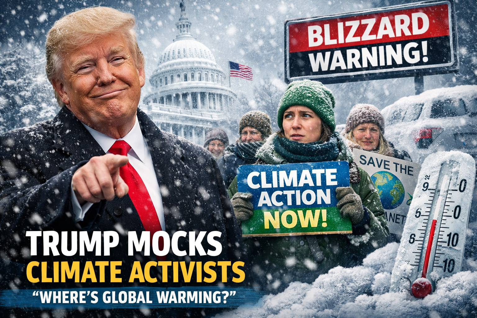Trump Ridicules Climate Activists Over Snowstorm – Finish The Race