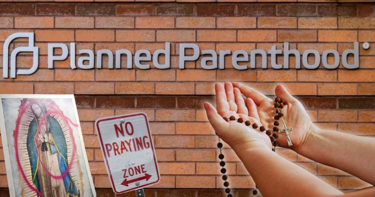 Vermont Pro-Life Prayer Group Attacked with Spray Paint While Praying Rosary Across from Planned Parenthood, Our Lady of Guadalupe Painting Vandalized and Destroyed | The Gateway Pundit | by Cassandra MacDonald