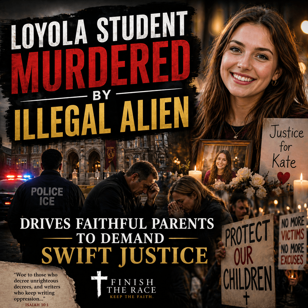 Parents Demand Justice for Loyola Student Murdered By Illegal – Finish The Race