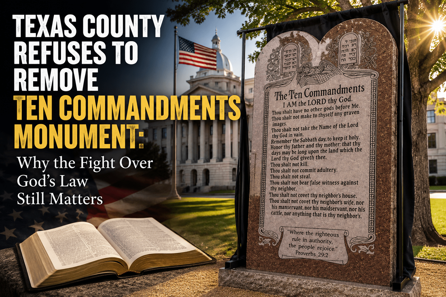 Texas County Refuses to Remove Ten Commandments Monument – Finish The Race
