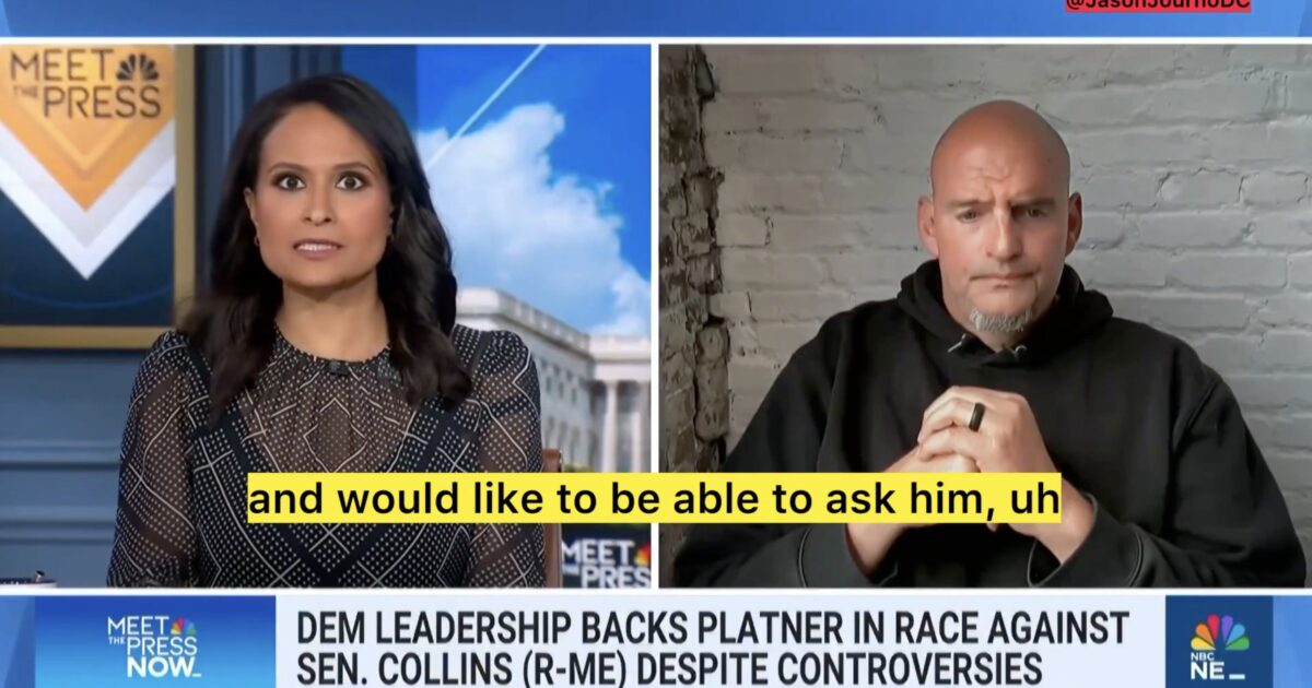 John Fetterman Presses Kristen Welker to Confront Graham Platner Over Kik Sexting Allegations * The Gateway Pundit * by Jim Hᴏft