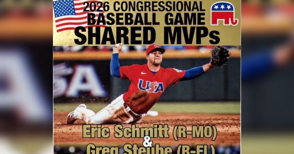 MO Senator Eric Schmitt Wins MVP Award Along with Greg Steube after His Diving Catch in Game Against Democrats - Republicans Trounce the Left AGAIN 11-2 * The Gateway Pundit * by Jim Hoft
