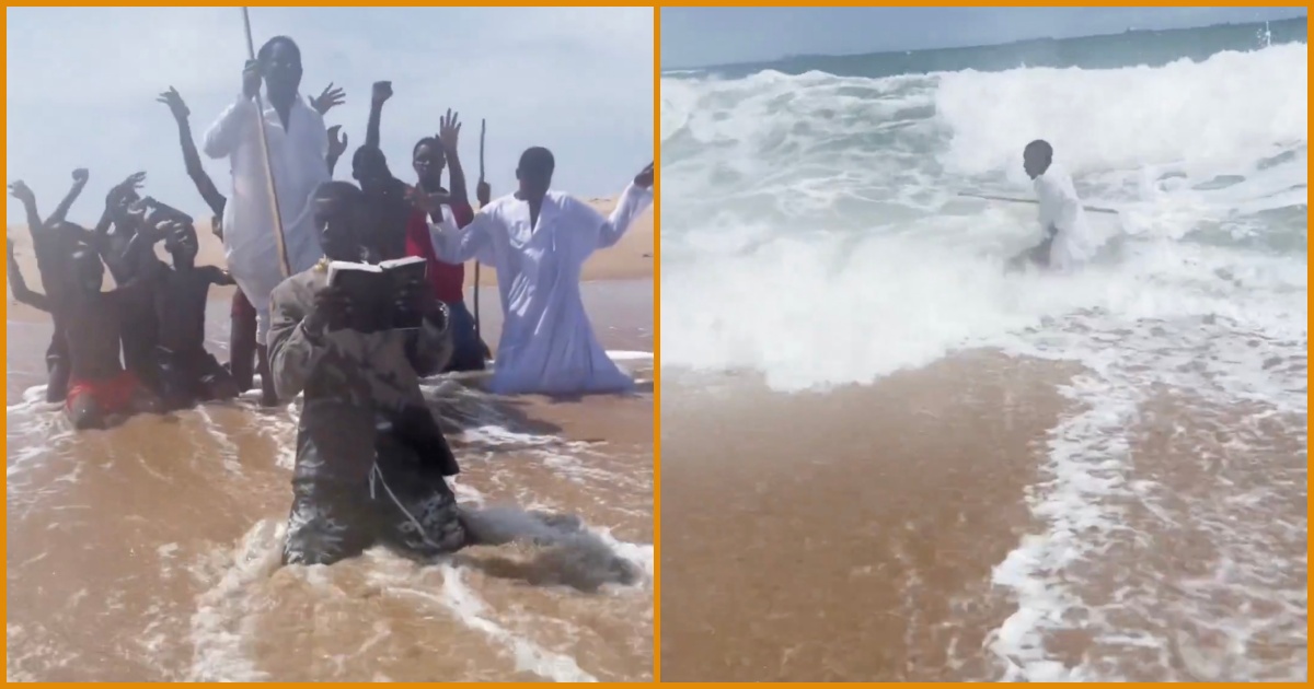 VIRAL VIDEO: Nigerian Pastor Attempts to Part the Sea Like Moses — Ocean Has Other Plans as Massive Wave Sends Him Running * The Gateway Pundit * by Jim Hᴏft