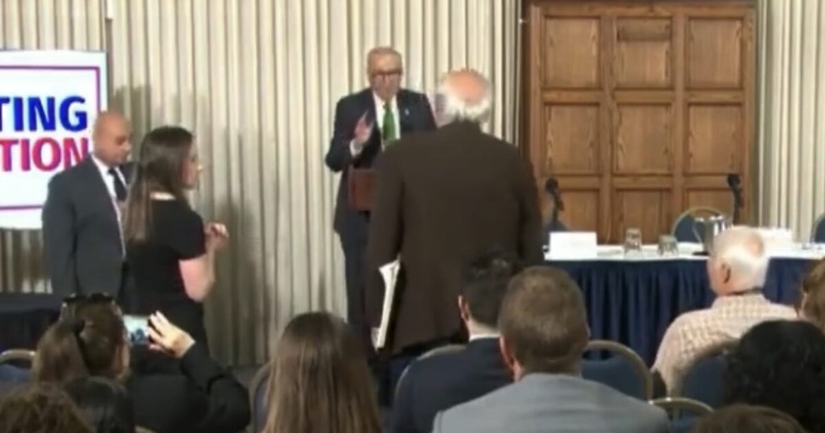 WATCH: “Please Sit Down!” – Schumer’s Anti Trump Speech Interrupted by Liberal Heckler Screaming, “How Dare You Talk About Corruption… Genocidal Maniac. Shame!” * The Gateway Pundit * by Jordan Conradson