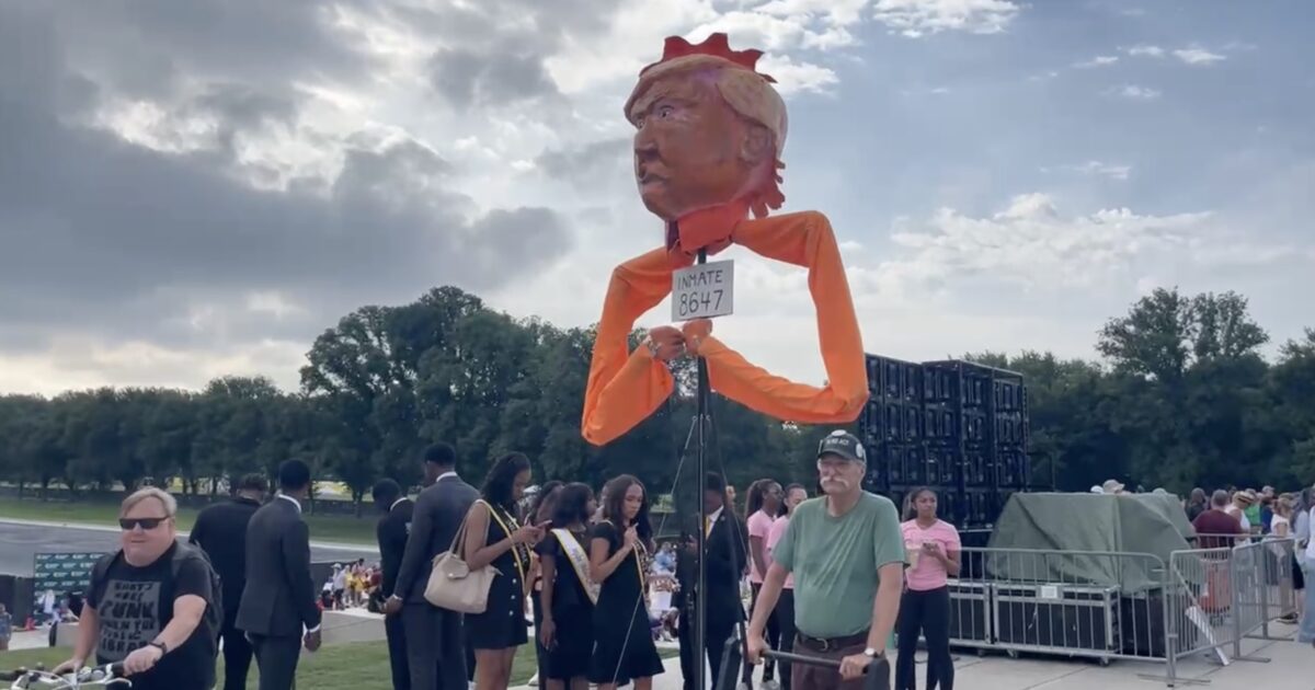 TDS ERUPTS at 63rd Anniversary of MLK March — Protester Admits She Knows NO ONE Facing Voter Suppression, Complains About Weak Turnout — Trump “Inmate 8647” Statue Paraded Through DC * The Gateway Pundit * by Myles Morell