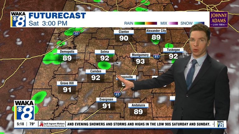 Weekend Heat Persists Across Central and South Alabama with Isolated Storms