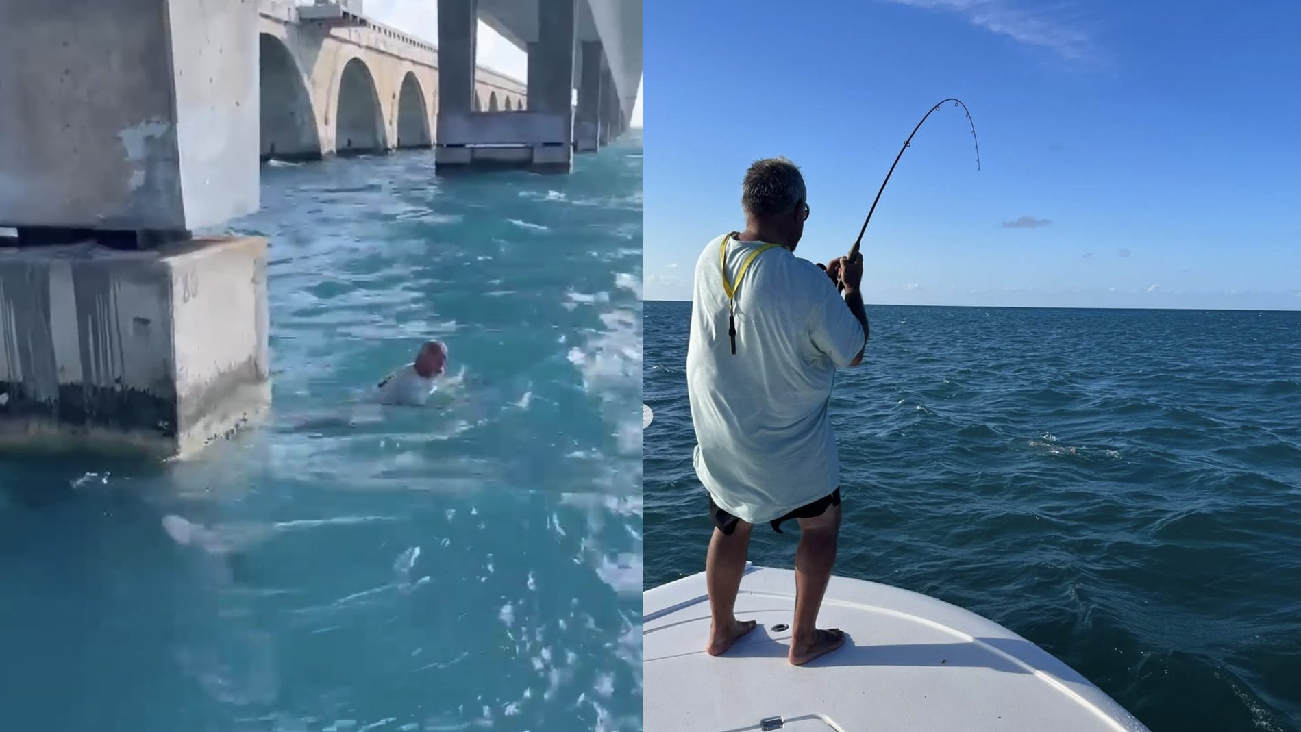 Fisherman Dives Under a Piling to Land a Tangled Tarpon in the Florida Keys | Whiskey Riff