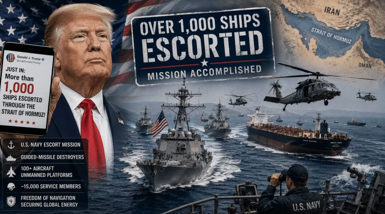 America’s ‘Wall of Steel’: U.S. Escorts 1,000+ Ships Through Hormuz
