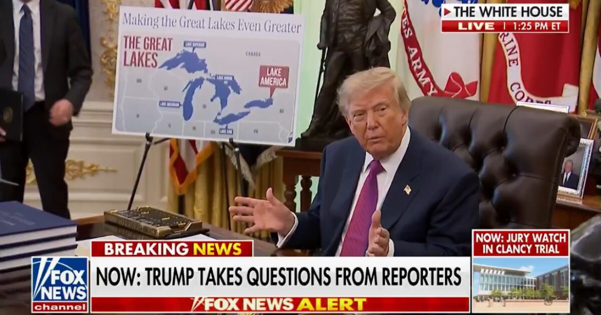 President Trump Signs Executive Order Renaming Lake Ontario to “Lake America” – And Explains Why (VIDEO) * The Gateway Pundit * by Cristina Laila