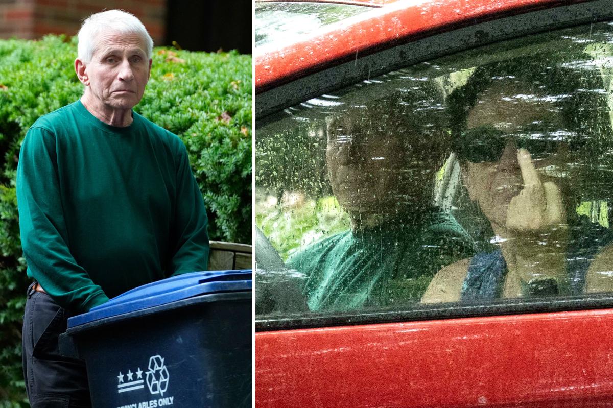 Fauci’s fed-up wife flips the bird as ex-top doc miserably takes out trash hours after contempt vote