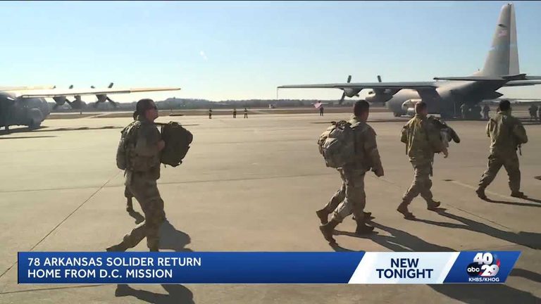 Arkansas National Guard soldiers return to Fort Smith after D.C. safety mission