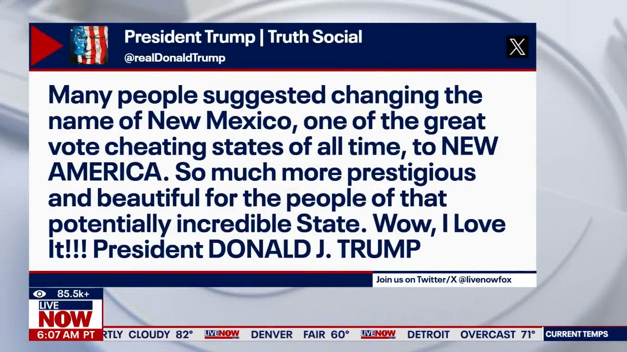 Trump shares map that renames New Mexico as New America - Brighteon.com