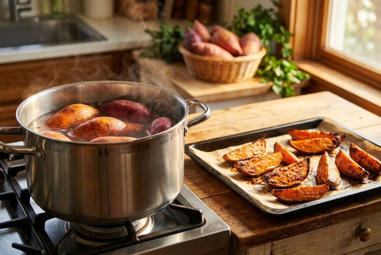 Dietitians Say Boiling Sweet Potatoes May Help Manage Blood Sugar Better Than Roasting or Baking